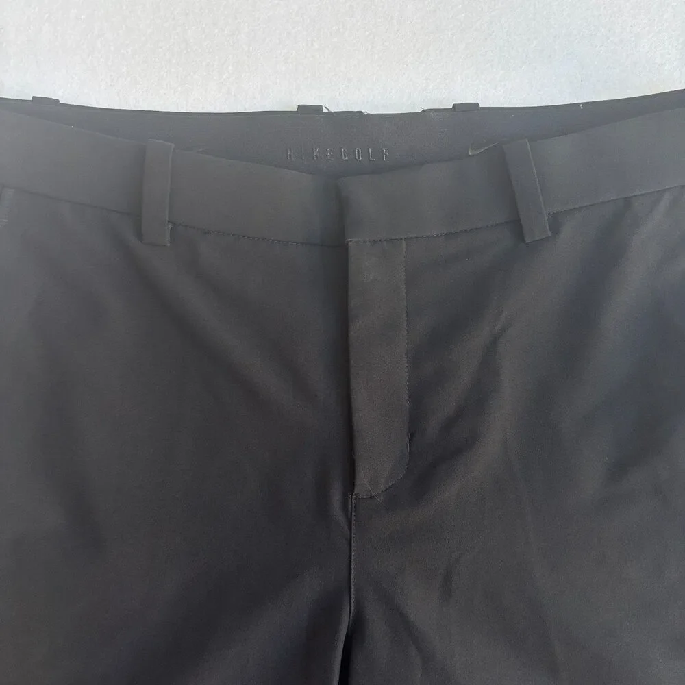 Nike Golf Chino Shorts Mens 34 Black Dri-Fit Flat Front Performance Stretch